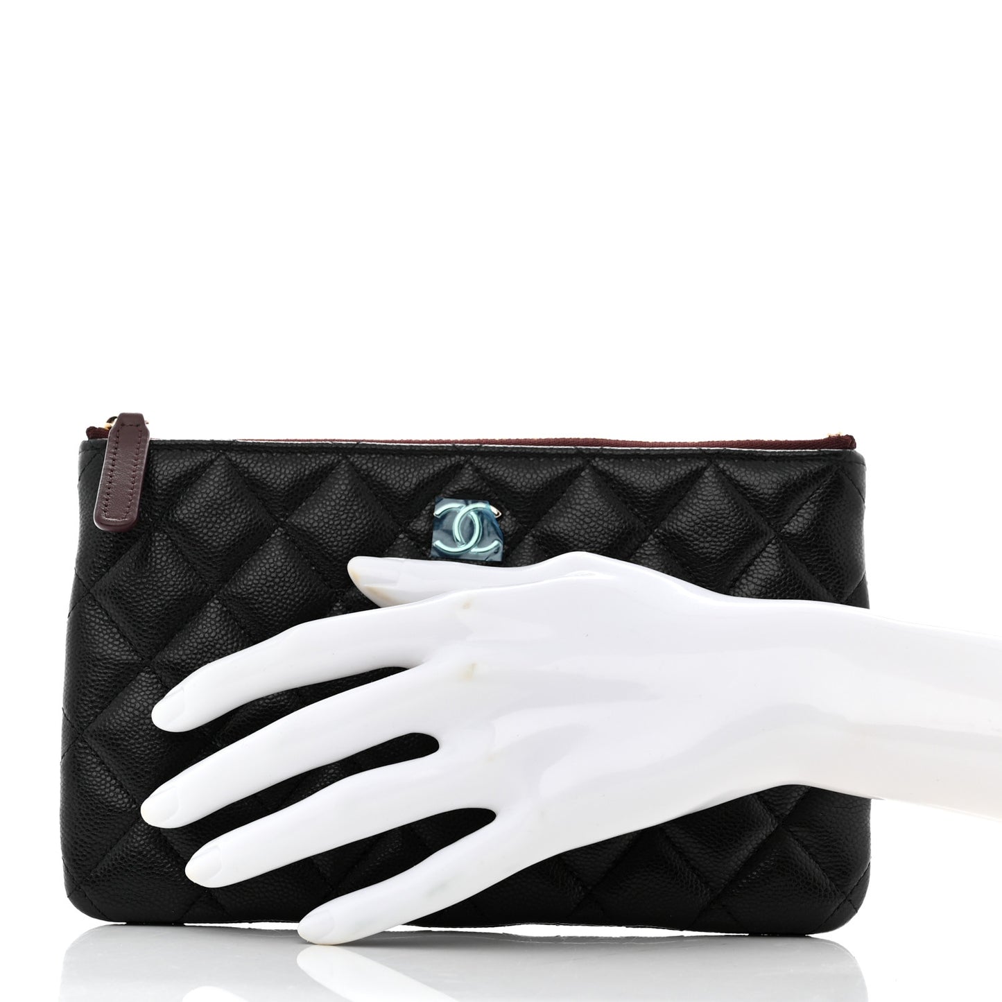 Caviar Quilted Cosmetic Case Black