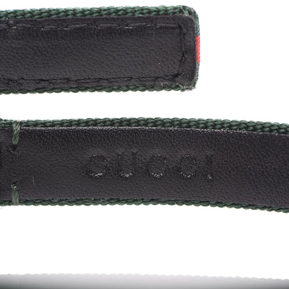 Gucci Stainless Steel Nylon 14mm Web G-Frame Double Wrap Quartz Watch Green 5 of 8