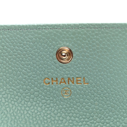 Chanel Caviar Quilted Boy Flap Card Holder Light Blue 6 of 9