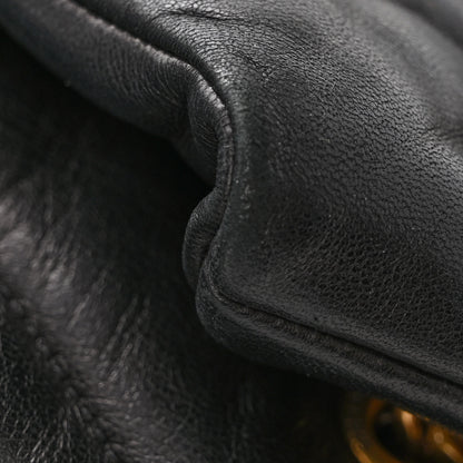 Saint Laurent Lambskin Quilted Medium Loulou Puffer Monogram Chain Satchel Black 10 of 10