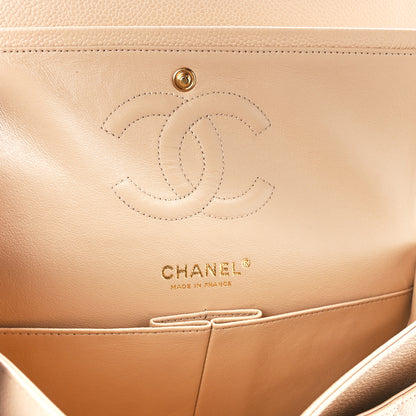 Chanel Caviar Quilted Medium Double Flap Beige 6 of 12
