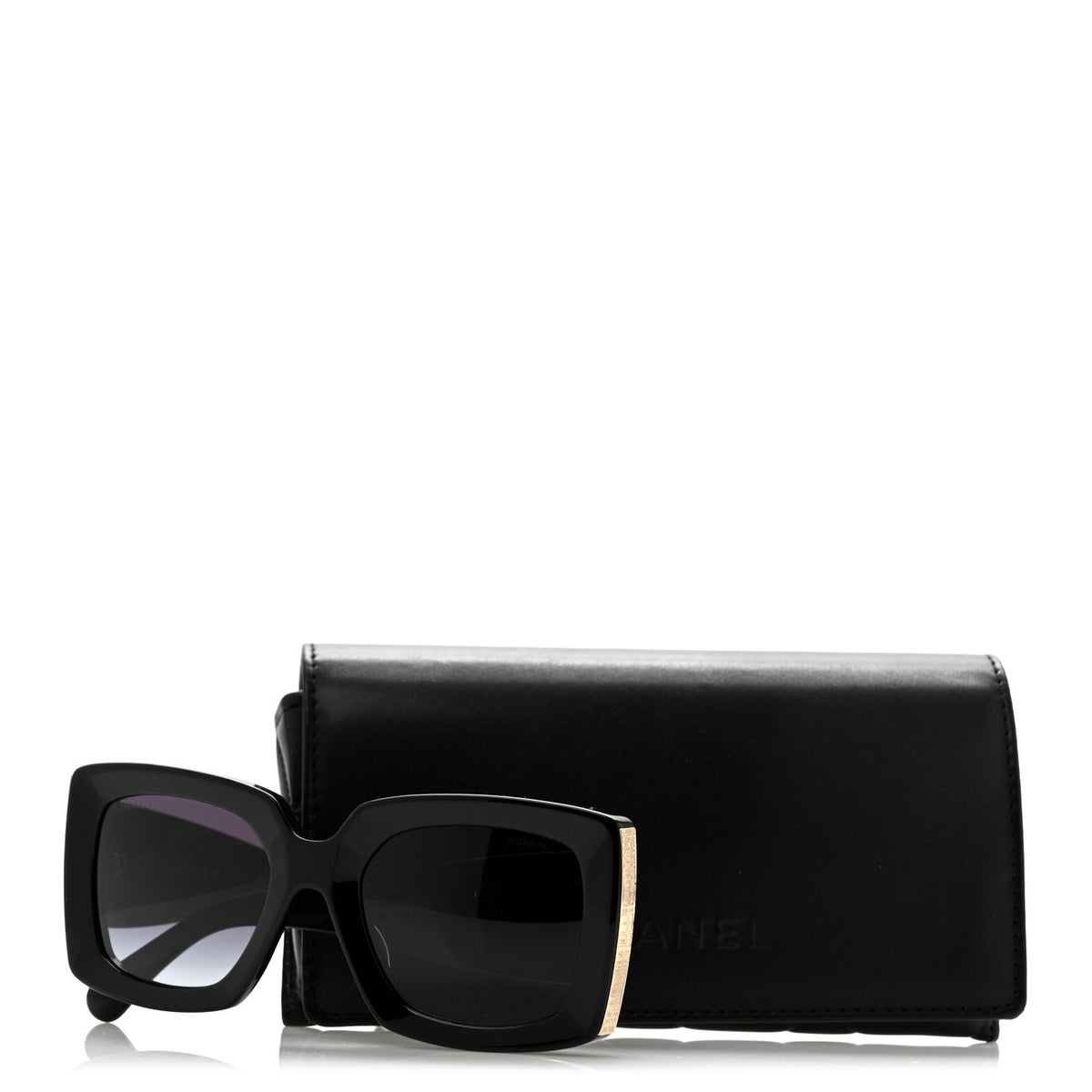 Chanel Acetate Rectangle Sunglasses 5435-A Black 8 of 8