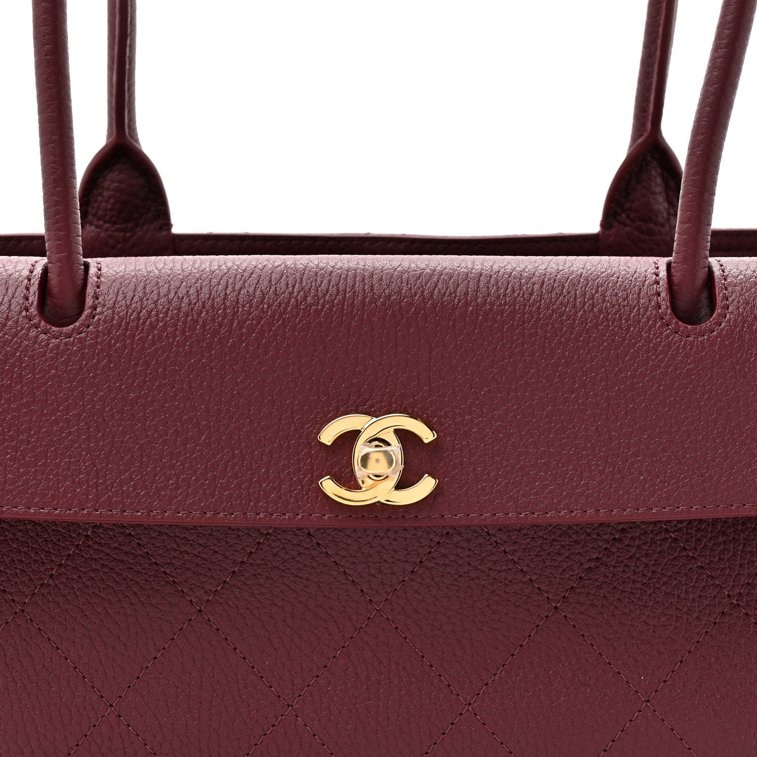 Chanel Grained Calfskin Stitched Urban Essentials Small Shopping Bag Burgundy 9 of 12