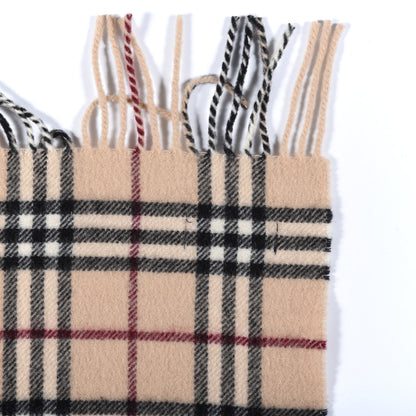 Burberry Lambswool Check Fringe Scarf Camel 5 of 5