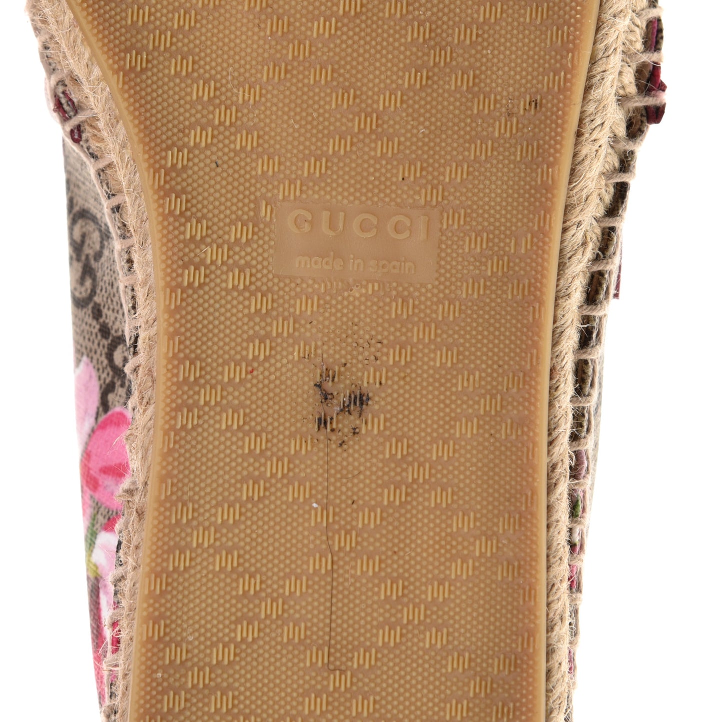GG Supreme Monogram Blooms Espadrilles 37 Beige Multicolor Dry Rose