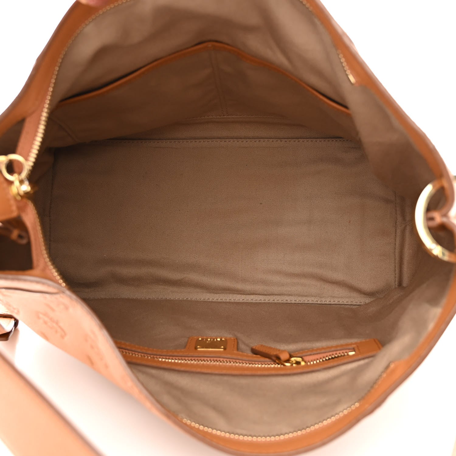 MCM Calfskin Ottomar Monogram Medium Klara Hobo Cognac 5 of 11