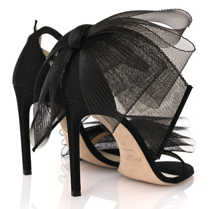 Jimmy Choo Grosgrain Aveline Bow 100 Sandals 39 Black 5 of 9
