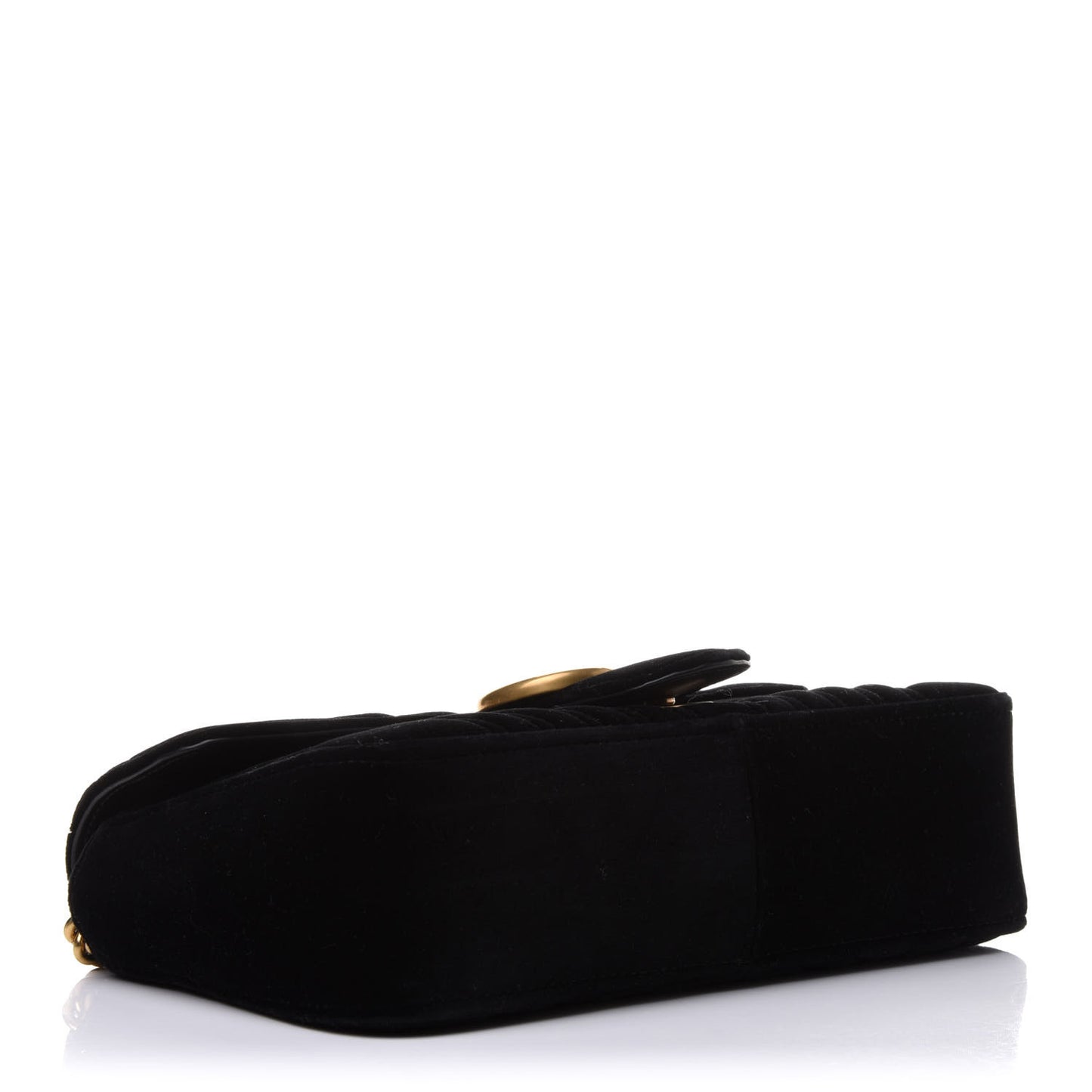 Velvet Matelasse Small GG Marmont Shoulder Bag Black