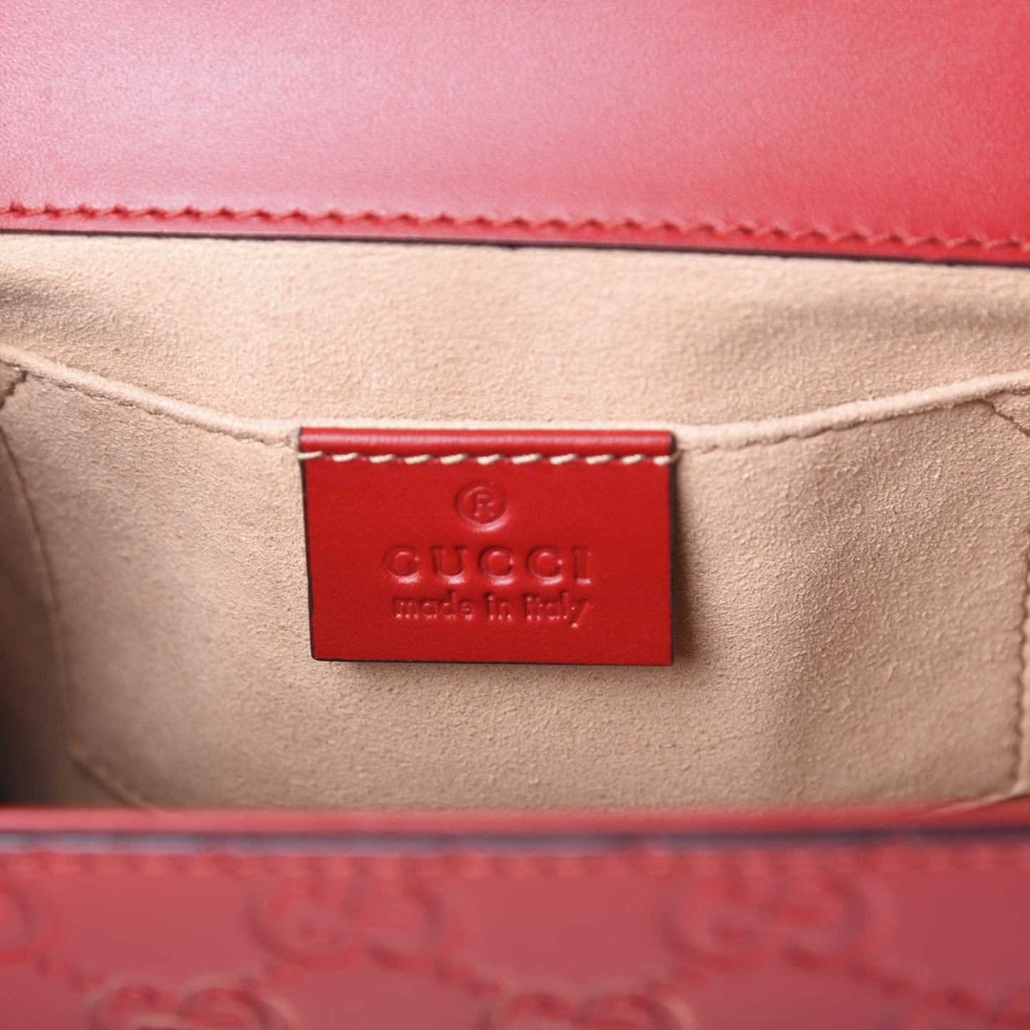 Guccissima Small Padlock Shoulder Bag Hibiscus Red