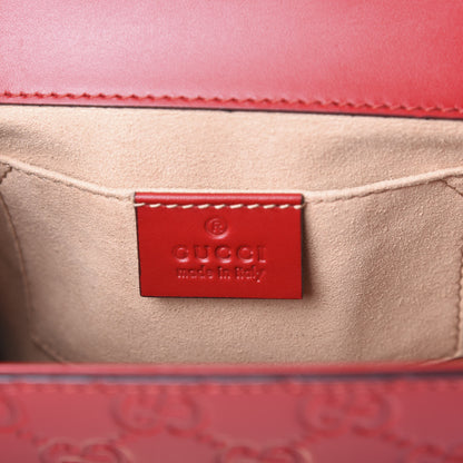Gucci Guccissima Small Padlock Shoulder Bag Hibiscus Red 7 of 14