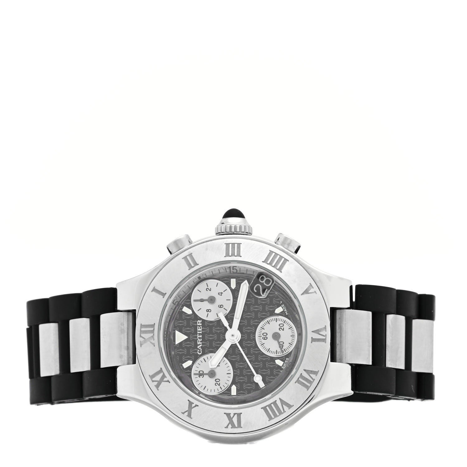Cartier Stainless Steel Rubber 32mm Must 21 Chronoscaph Quartz Watch Black 2 of 5
