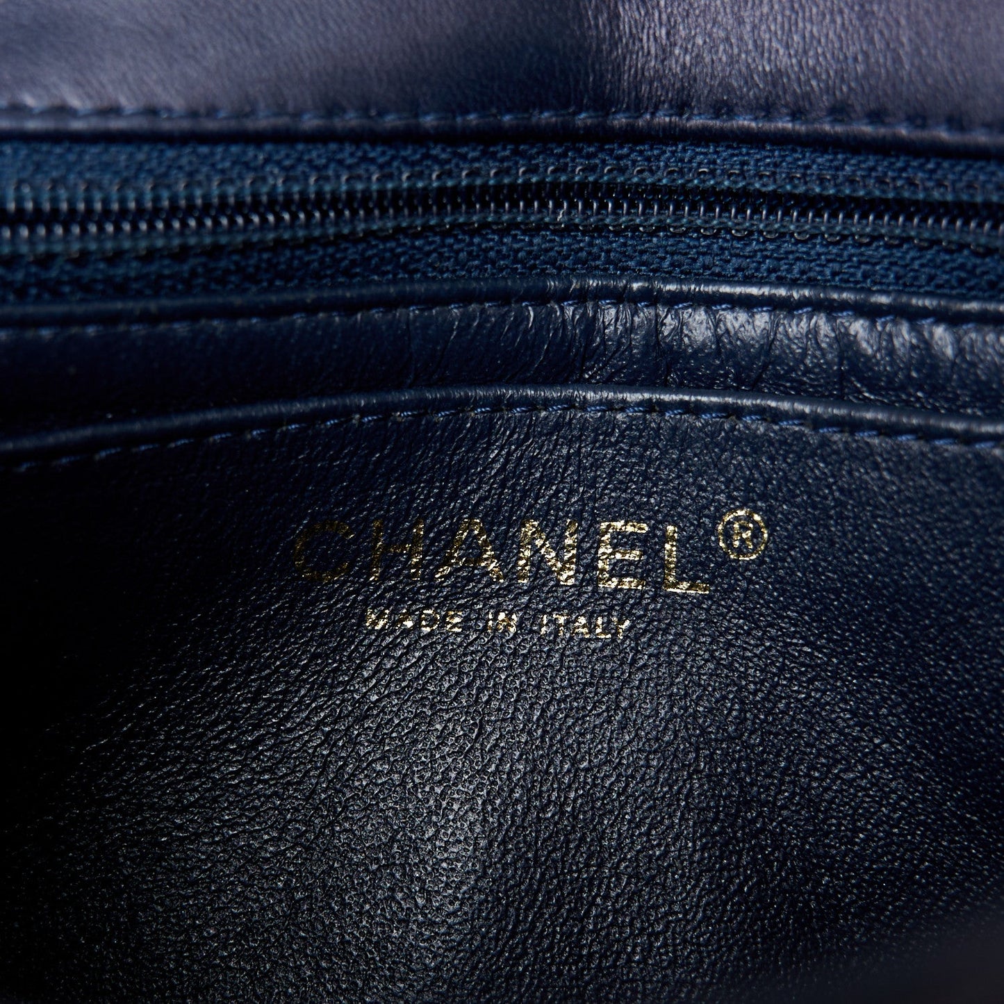 Lambskin Quilted Mini Square Flap Navy