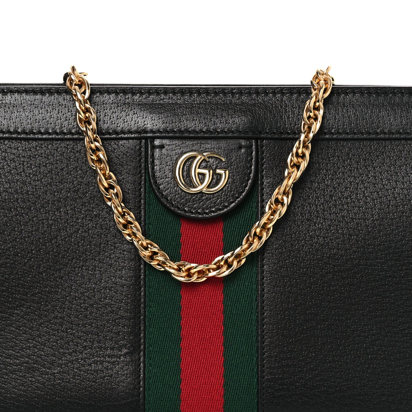 Calfskin GG Web Small Ophidia Chain Shoulder Bag Black