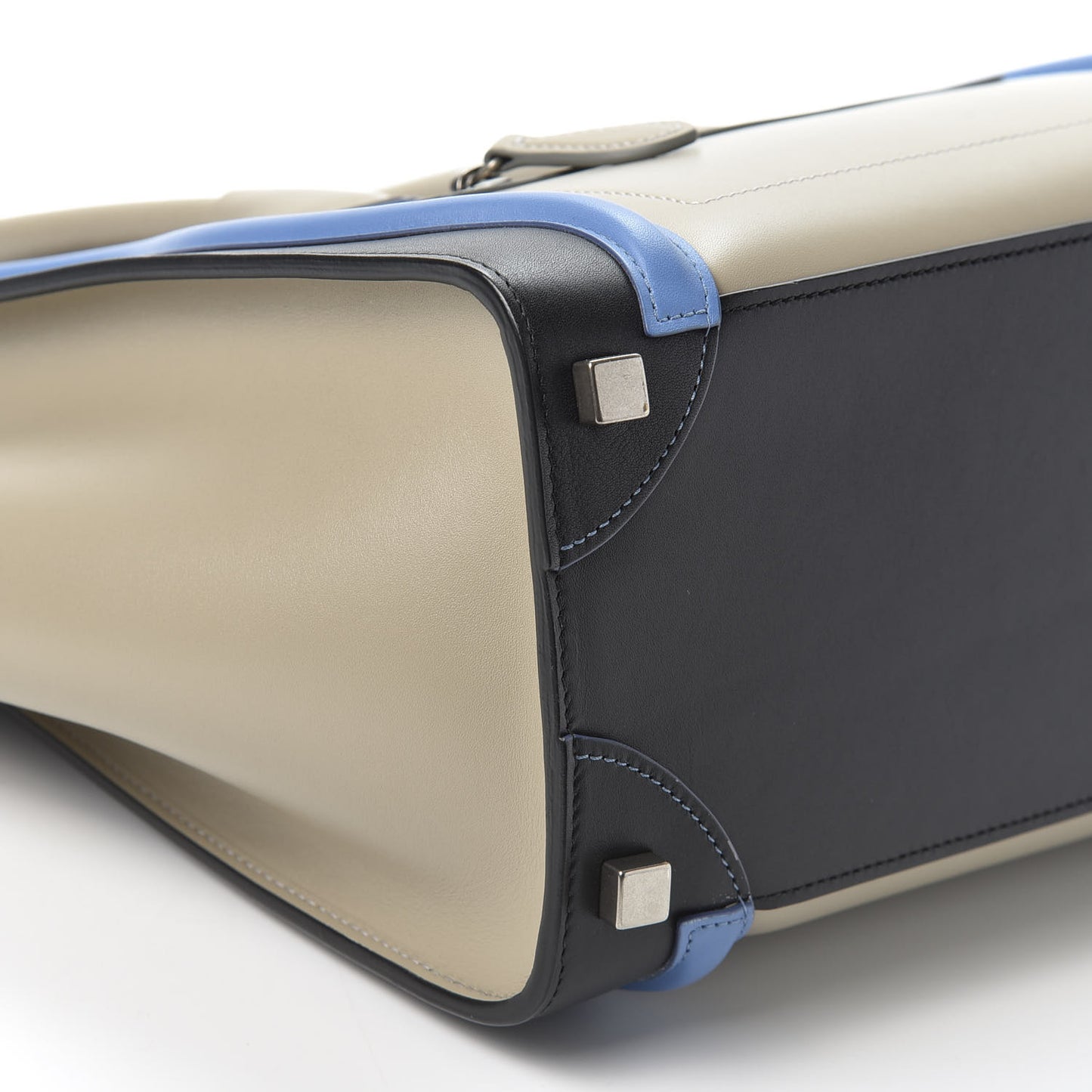 Shiny Smooth Calfskin Micro Tri-Color Luggage Quartz