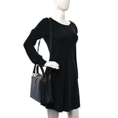 Louis Vuitton Taurillon Studded Capucines PM Black 3 of 8