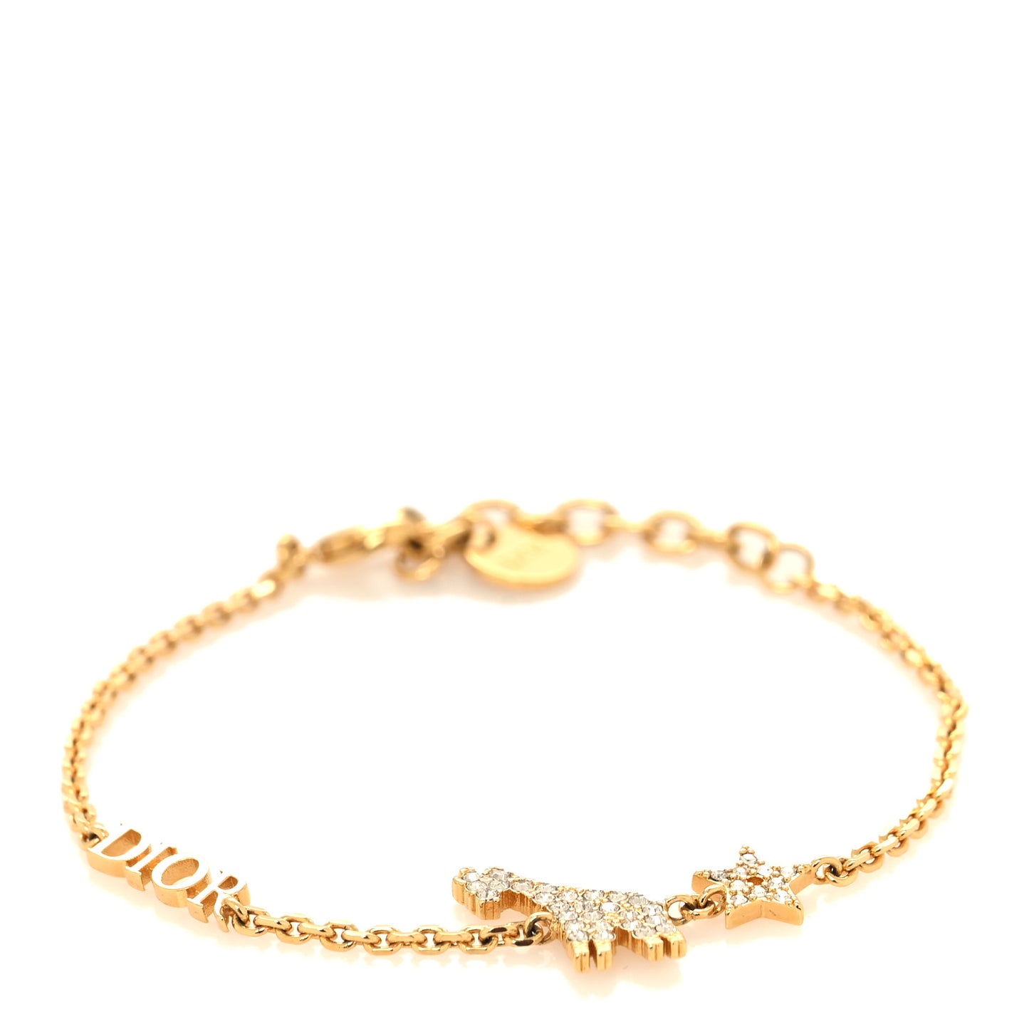 Crystal Diorable Giraffe Logo Bracelet Gold