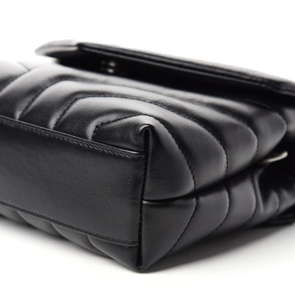 Saint Laurent Calfskin Y Quilted Monogram Toy Loulou Crossbody Bag Black 7 of 11