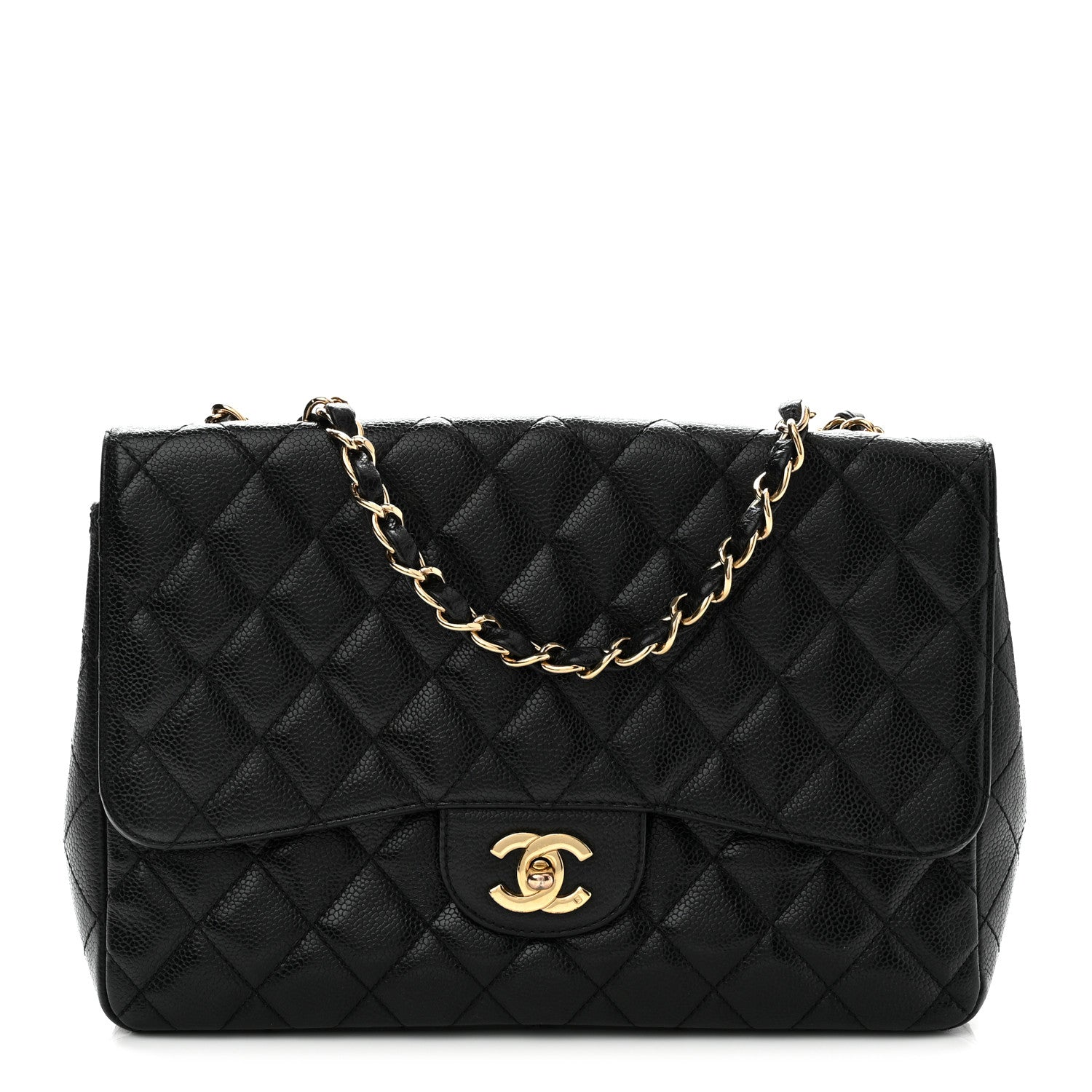 Chanel Caviar Quilted Jumbo Single Flap Black 1 of 10