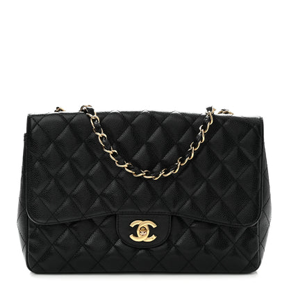 Chanel Caviar Quilted Jumbo Single Flap Black 1 of 10