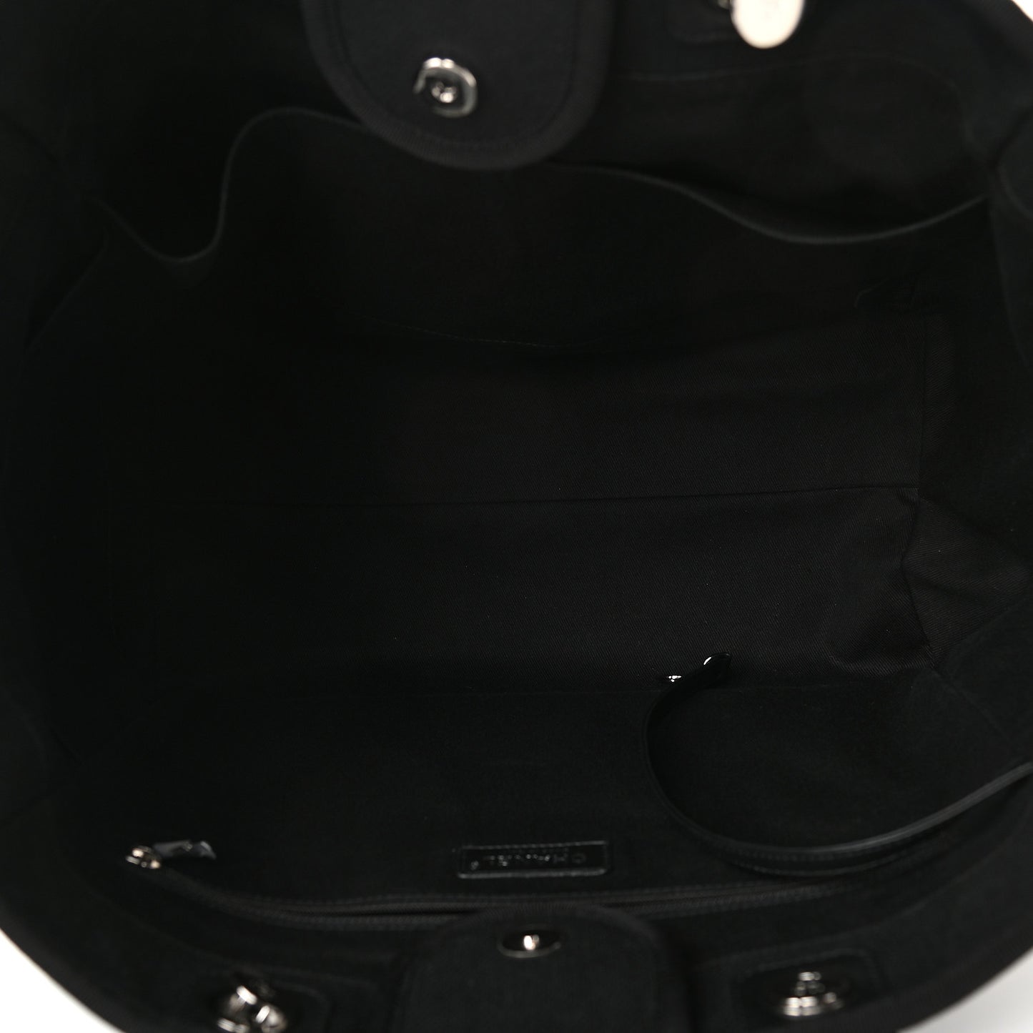 Canvas Pearl Medium Deauville Tote Black