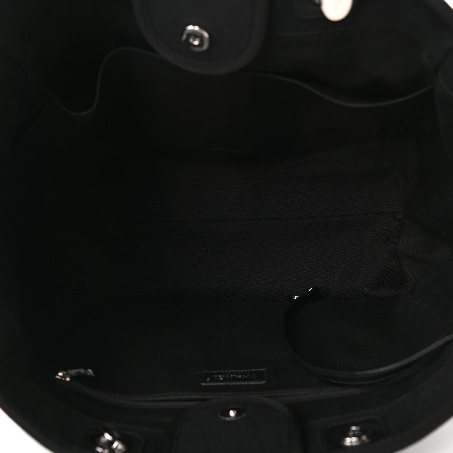 Chanel Canvas Pearl Medium Deauville Tote Black 5 of 10