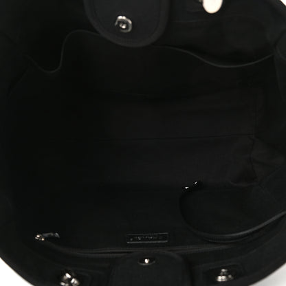 Chanel Canvas Pearl Medium Deauville Tote Black 5 of 10