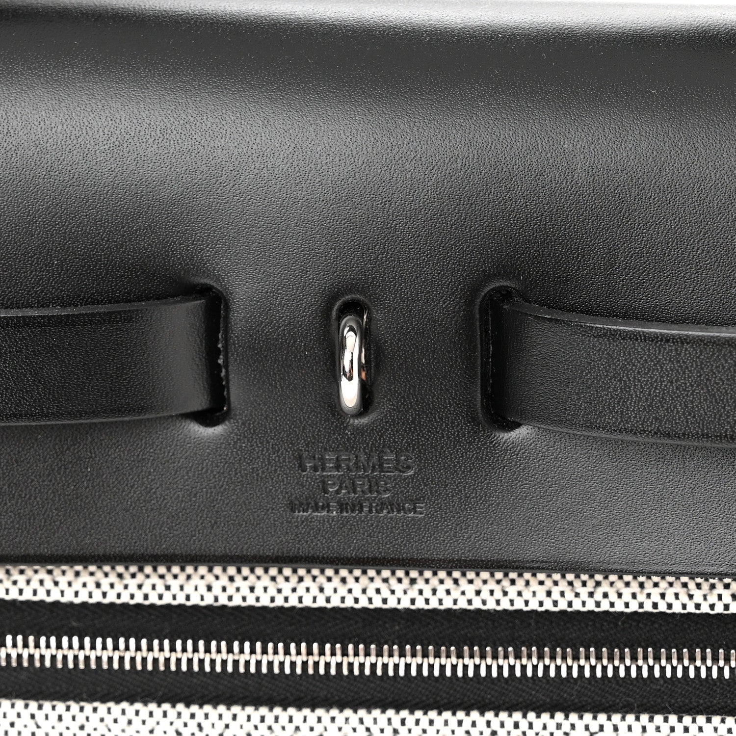 Hermes Toile H Berline Vache Hunter Herbag Zip PM 31 Black Ecru 11 of 11