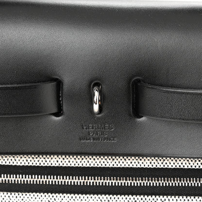 Hermes Toile H Berline Vache Hunter Herbag Zip PM 31 Black Ecru 11 of 11