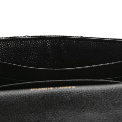 Saint Laurent Grain De Poudre Matelasse Chevron Small Monogram Envelope Wallet Black 7 of 10