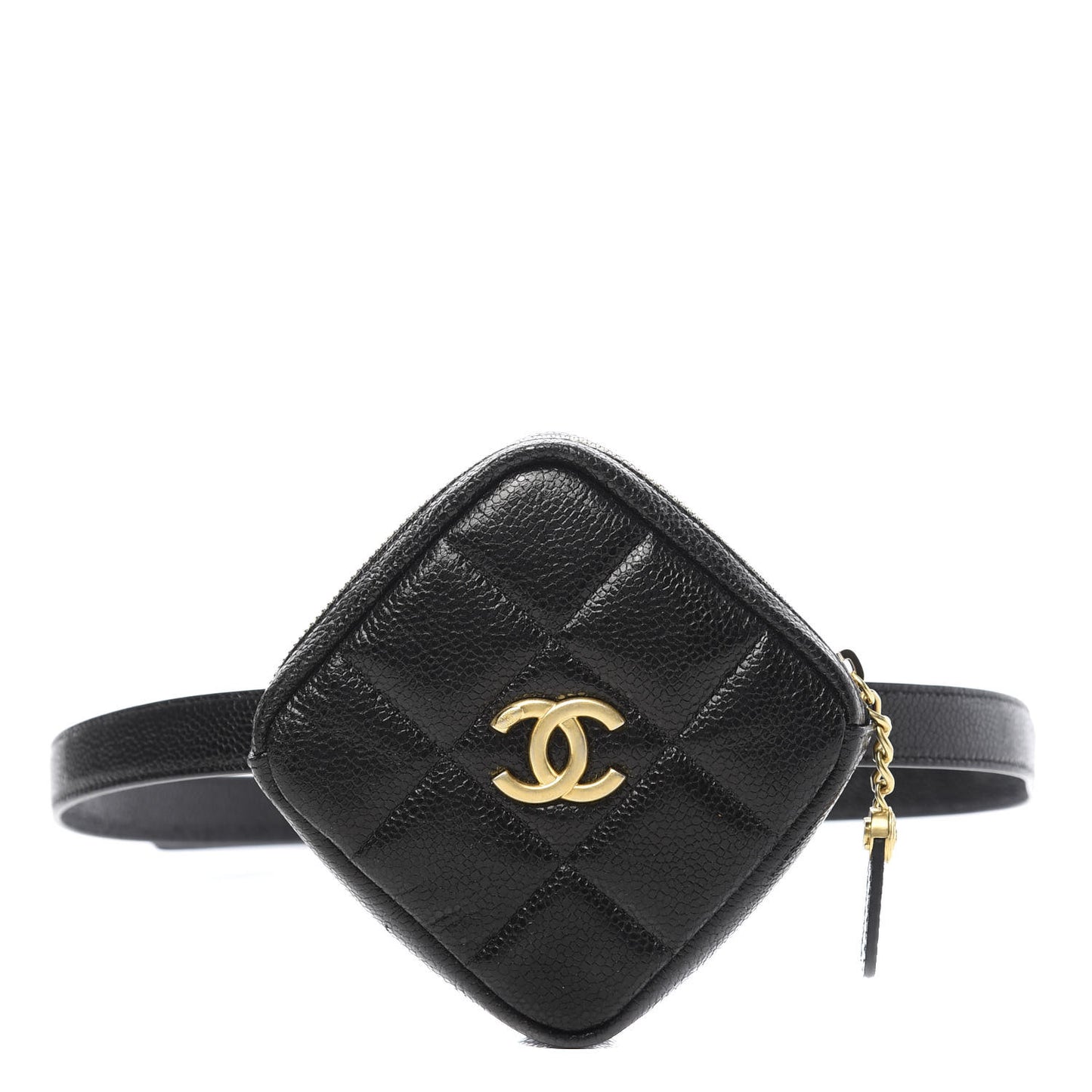 Caviar Quilted Coin Purse Belt Bag Black