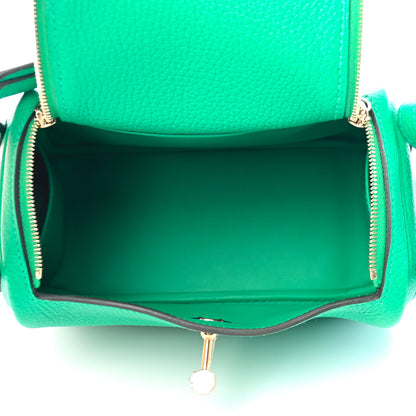 Hermes Taurillon Clemence Mini Lindy 20 Menthe 5 of 8