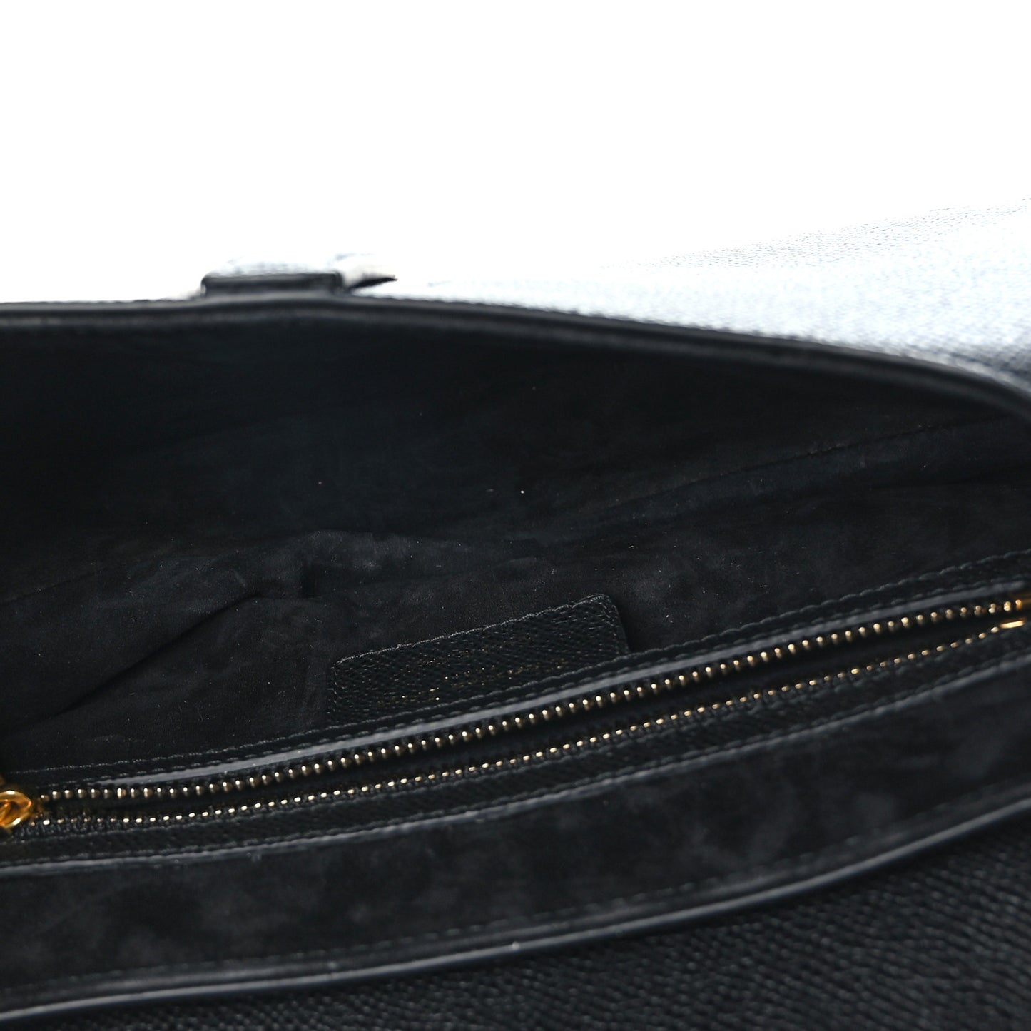 Grained Calfskin Saddle Bag With Strap Black