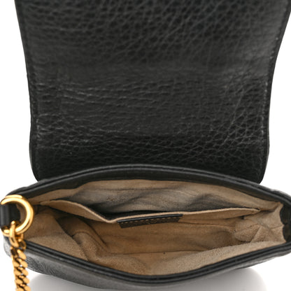 Gucci Pebbled Calfskin Small 1973 Chain Shoulder Bag Black 5 of 13