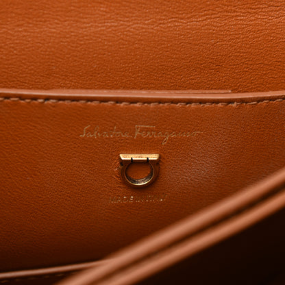 Salvatore Ferragamo Calfskin Stitched Medium Margot Top Handle Satchel New Vicuna 6 of 15
