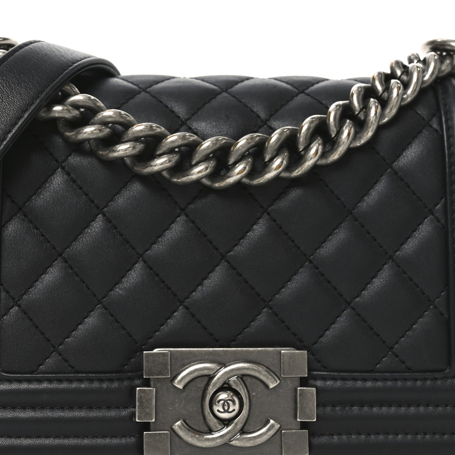 Chanel Lambskin Quilted Small Boy Flap Black 8 of 10