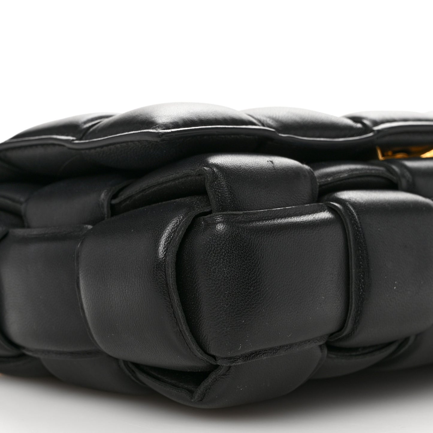 Lambskin Maxi Intreccio Padded Chain Cassette Crossbody Bag Black