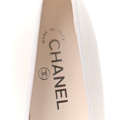 Chanel Lambskin Cap Toe CC Ballerina Flats 39 White Black 8 of 10