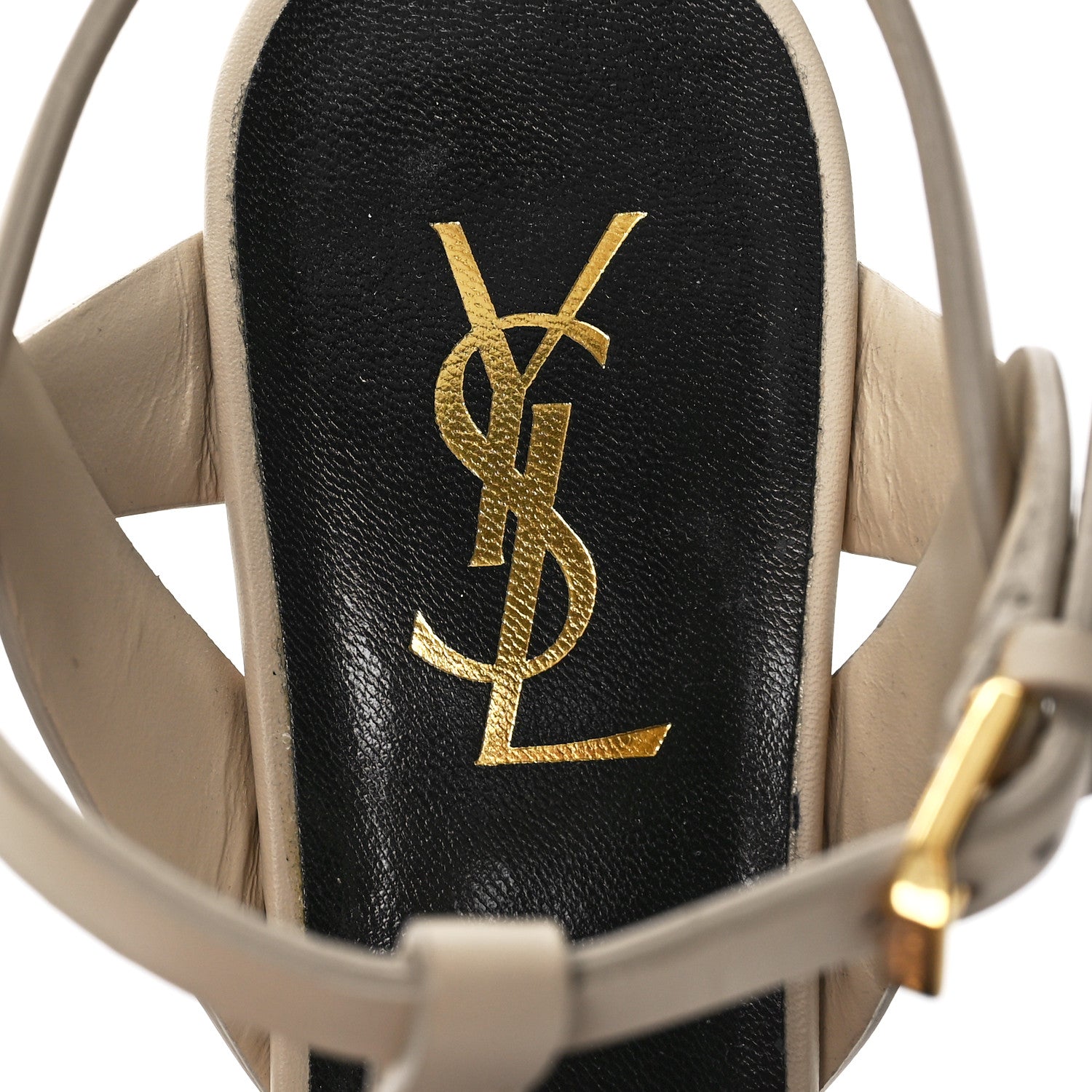 Saint Laurent Calfskin Tribute 75 Platform Sandals 39.5 Nude Powder 6 of 11
