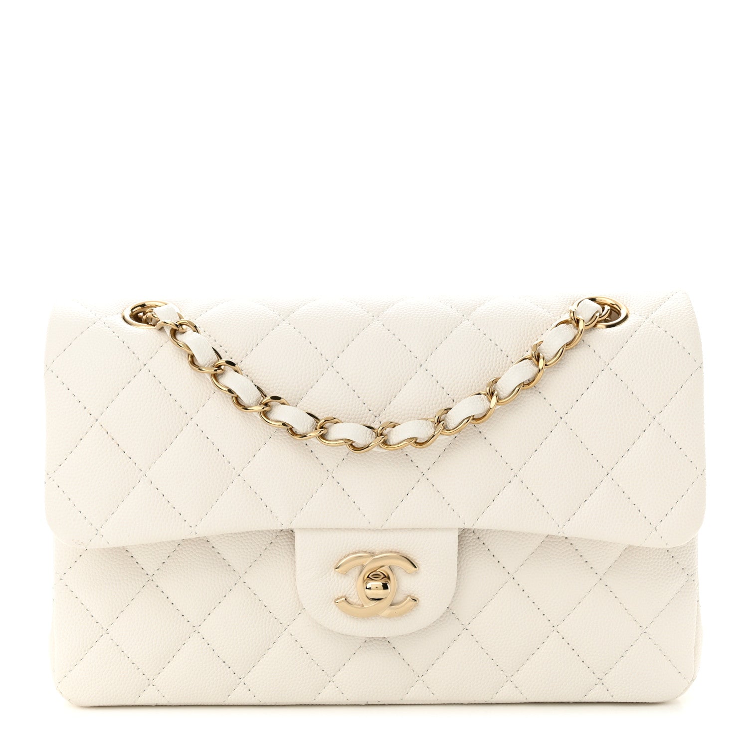 Chanel Caviar Quilted Small Double Flap White 1 of 11
