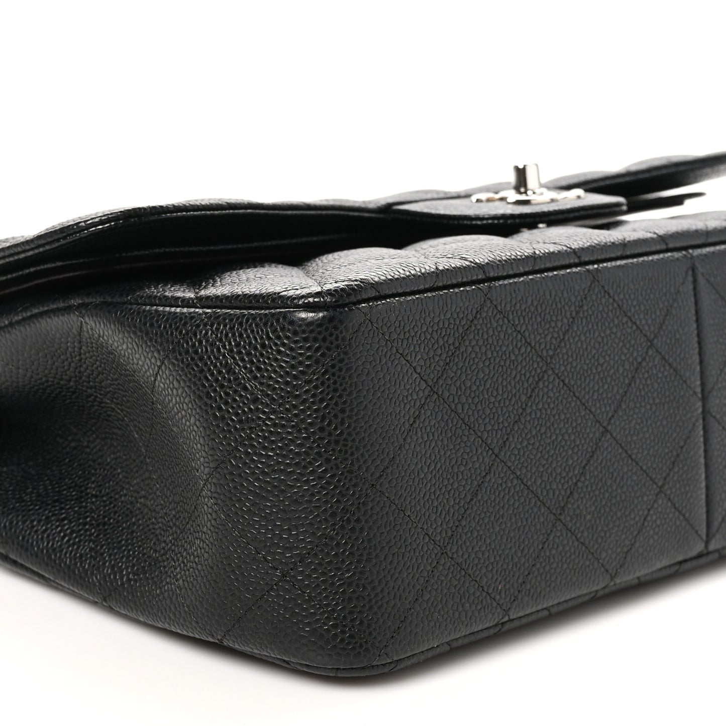 Caviar Quilted Jumbo Double Flap Black