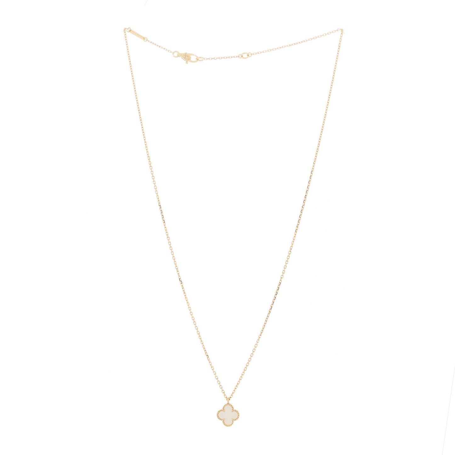 18K Yellow Gold Mother of Pearl Sweet Alhambra Pendant Necklace