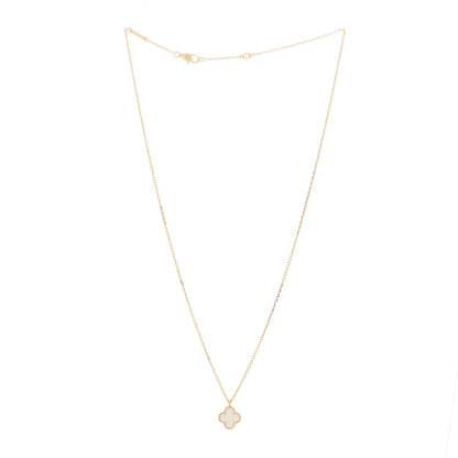 Van Cleef & Arpels 18K Yellow Gold Mother of Pearl Sweet Alhambra Pendant Necklace 2 of 6