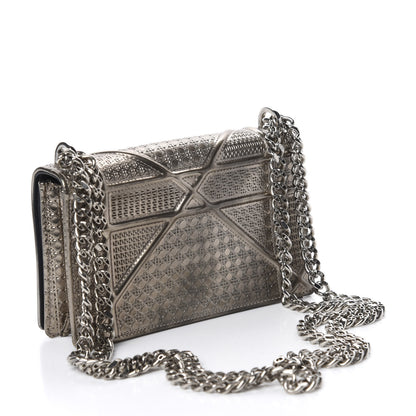 Christian Dior Metallic Patent Micro-Cannage Mini Diorama Flap Bag Gold 3 of 11