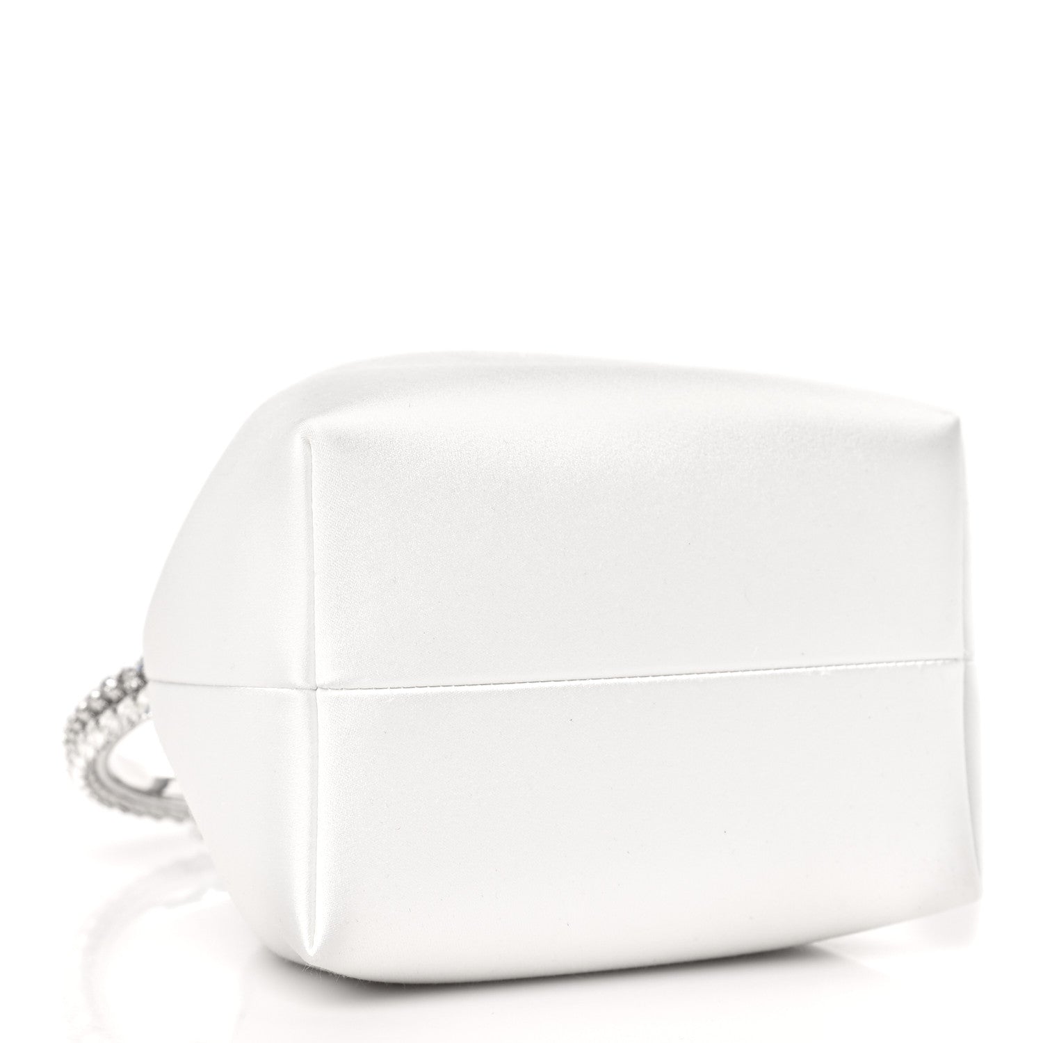 Jimmy Choo Satin Crystal Embellished Top Handle Bon Bon Bag Ivory 4 of 8