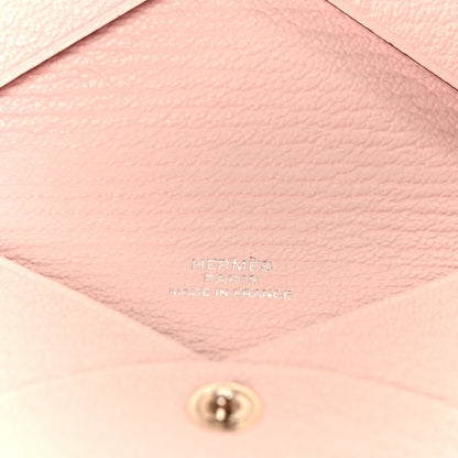 Hermes Chevre Mysore Calvi Card Case Mauve Pale 6 of 9
