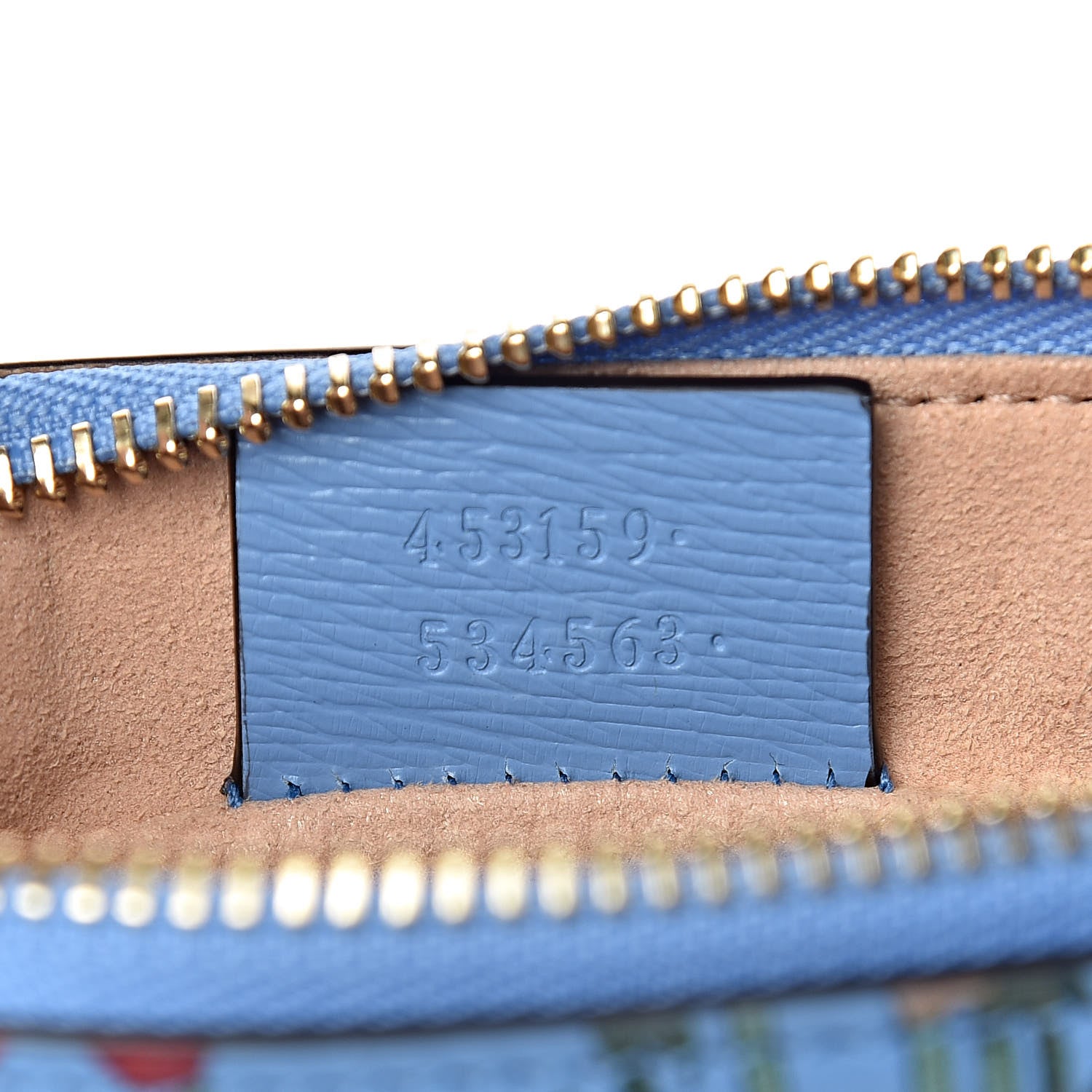 Gucci Calfskin Bamboo New Flora Zip Pouch Azure 7 of 10