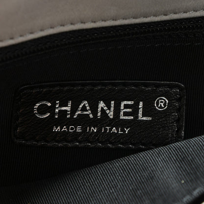 Chanel Calfskin Sequin Embellished Clutch Flap Grey Black 6 of 8