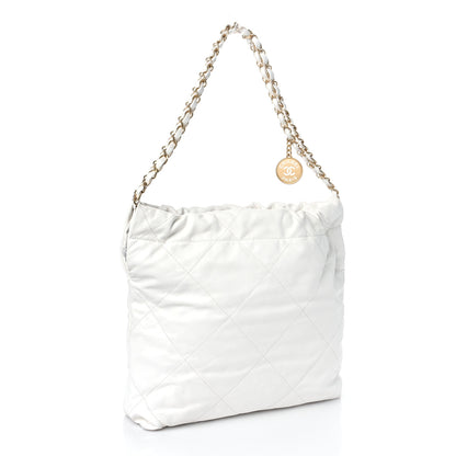 Chanel Shiny Calfskin Quilted Small Chanel 22 White 3 of 9