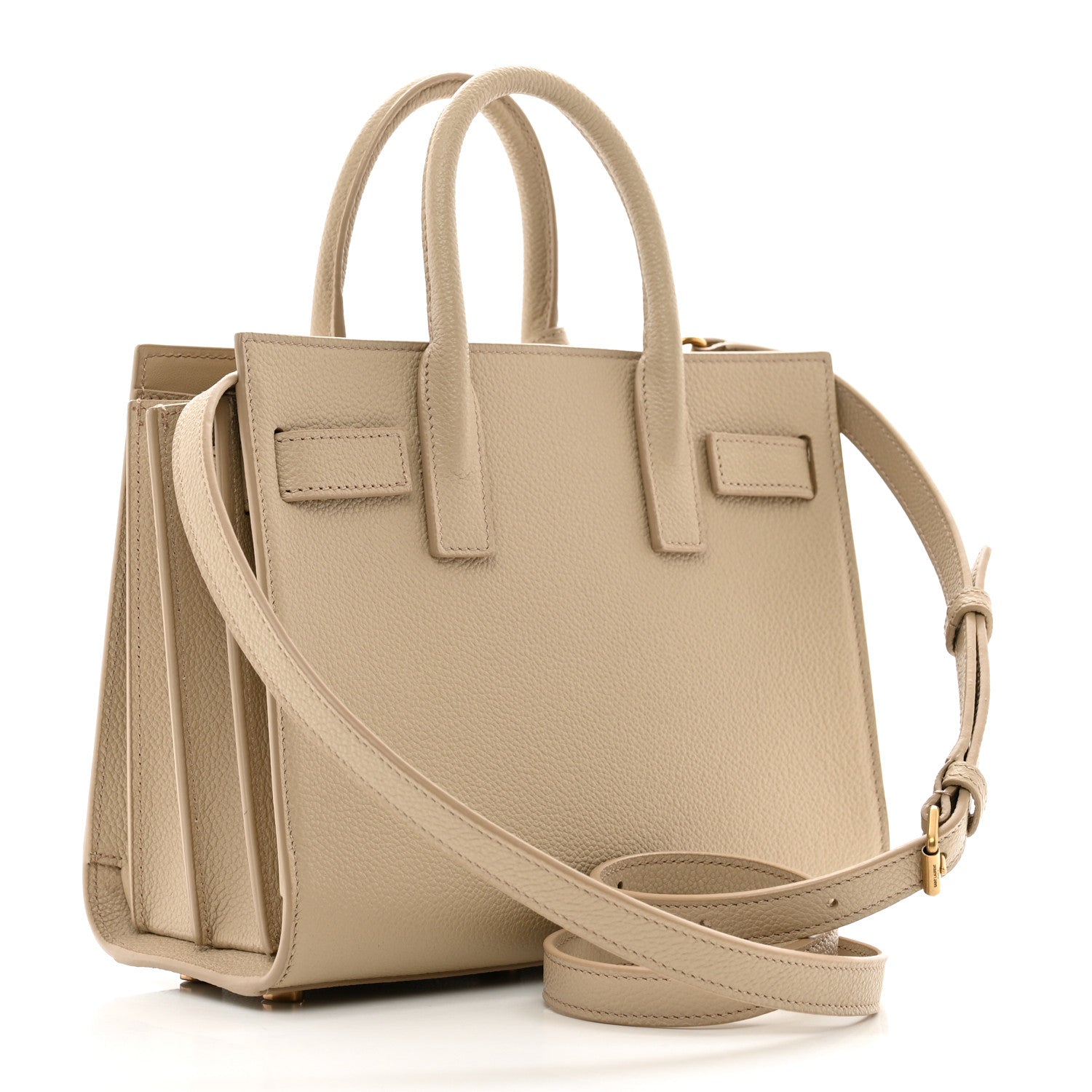 Saint Laurent Grained Calfskin Nano Sac De Jour Sea Salt 3 of 12