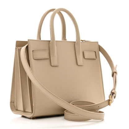 Saint Laurent Grained Calfskin Nano Sac De Jour Sea Salt 3 of 12